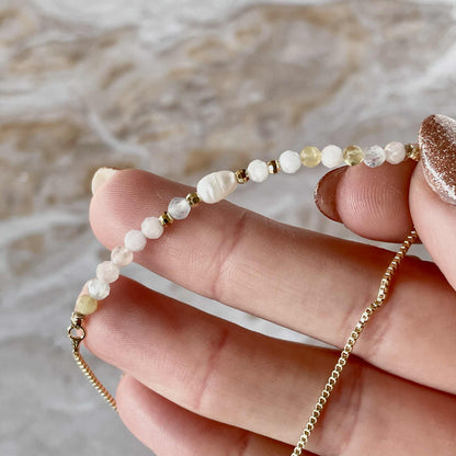 Morganite and Freshwater Pearl Shifter Bracelet-Bracelet-Southern Jewewellery Co.-Southern Goods Co.