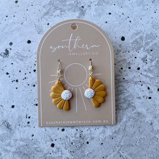 Orange Flower Earrings-Earrings-Southern Jewewellery Co.-Southern Goods Co.