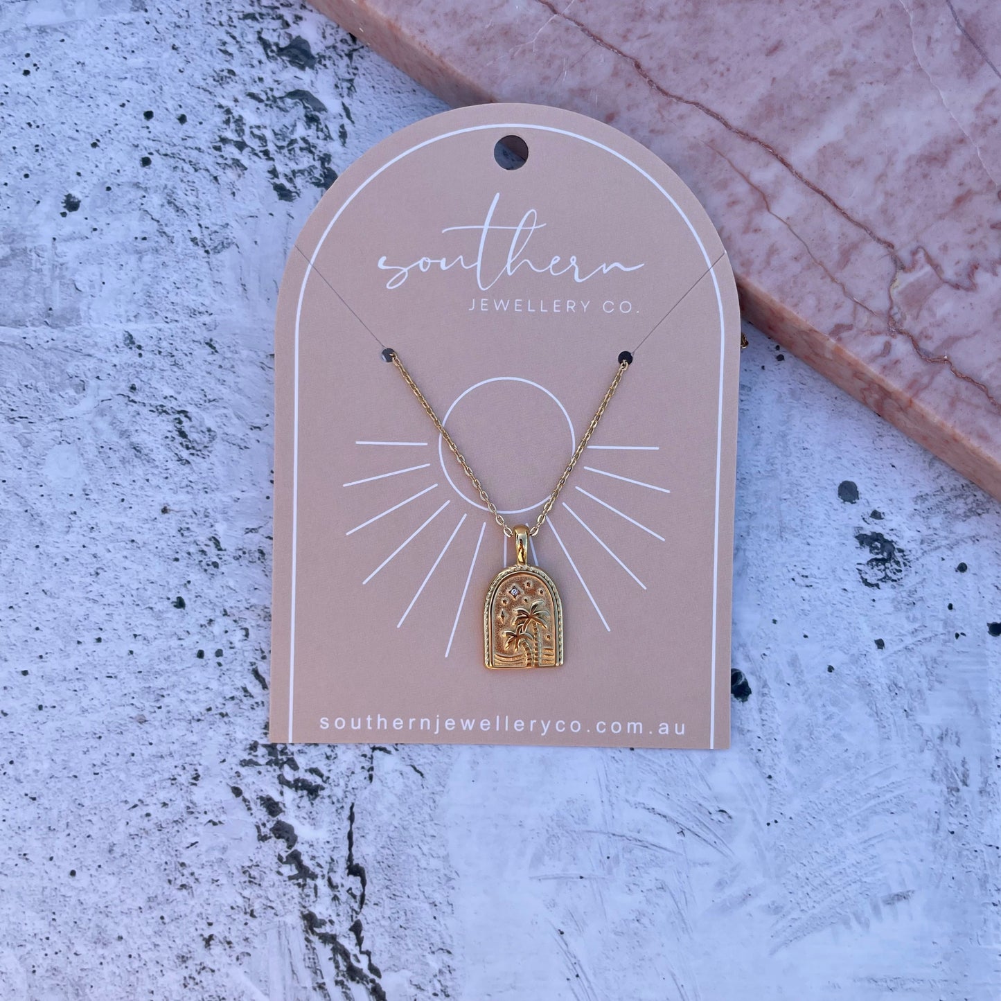 Palm Paradise Necklace-Necklace-Southern Jewewellery Co.-Southern Goods Co.