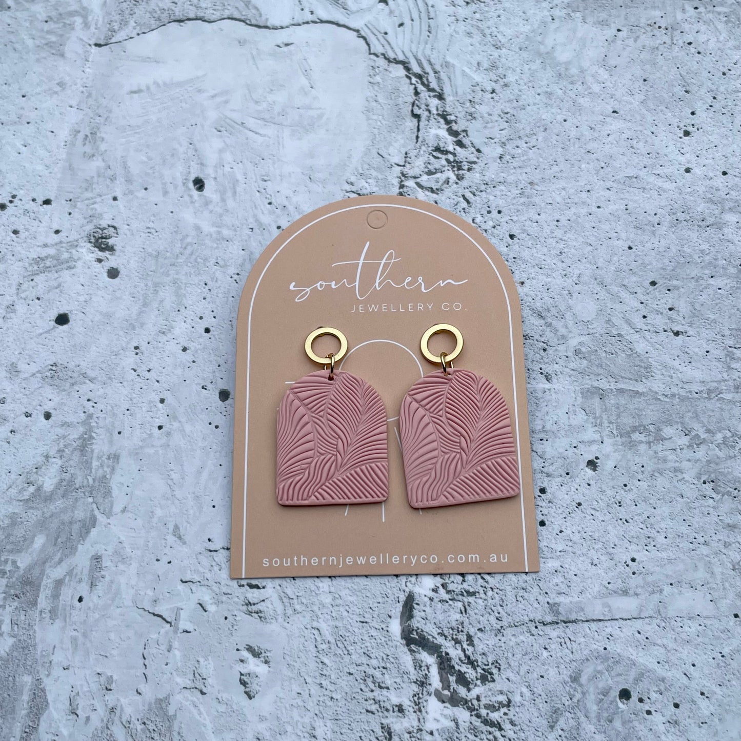 Pink Arch Earrings-Earrings-Southern Jewewellery Co.-Southern Goods Co.