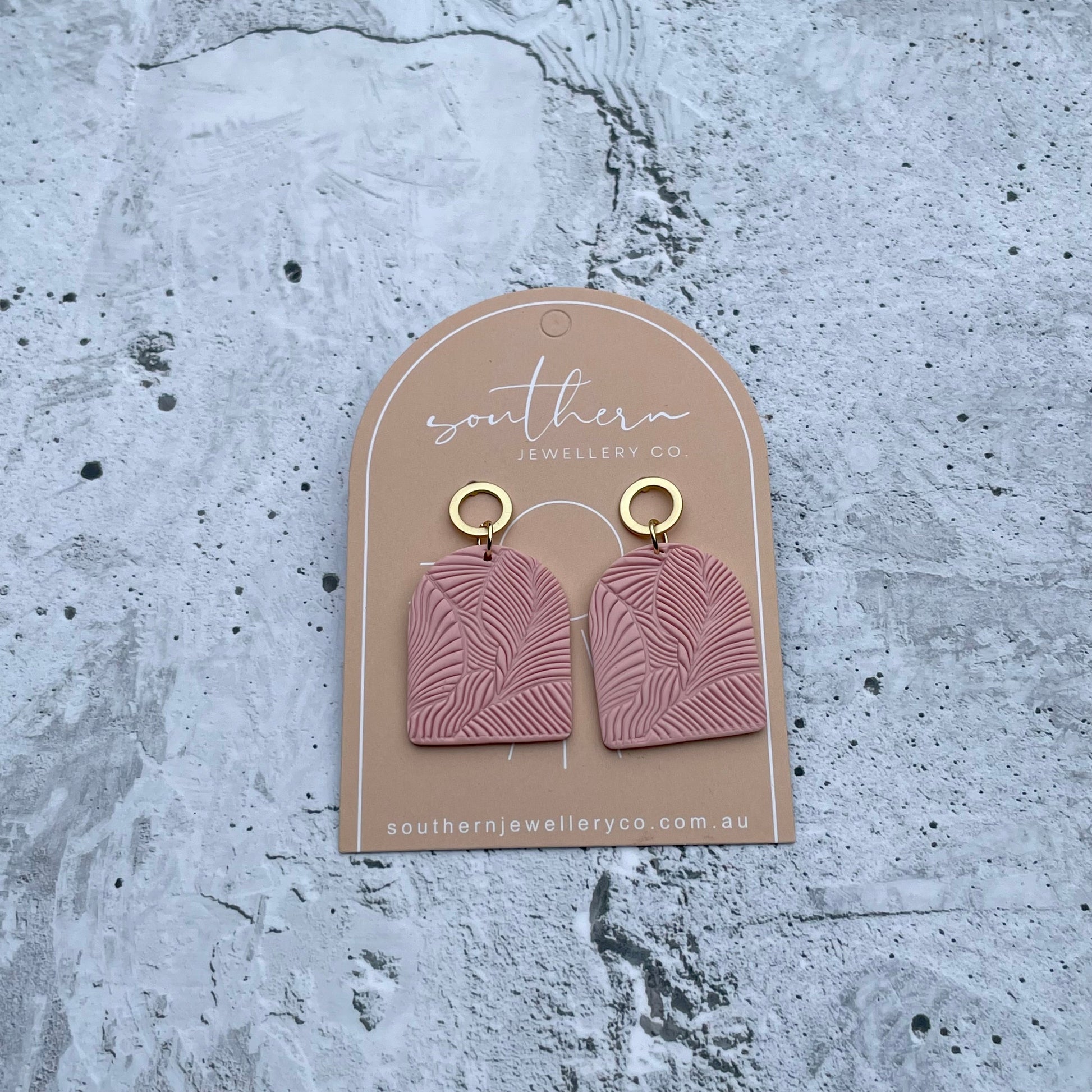 Pink Arch Earrings-Earrings-Southern Jewewellery Co.-Southern Goods Co.
