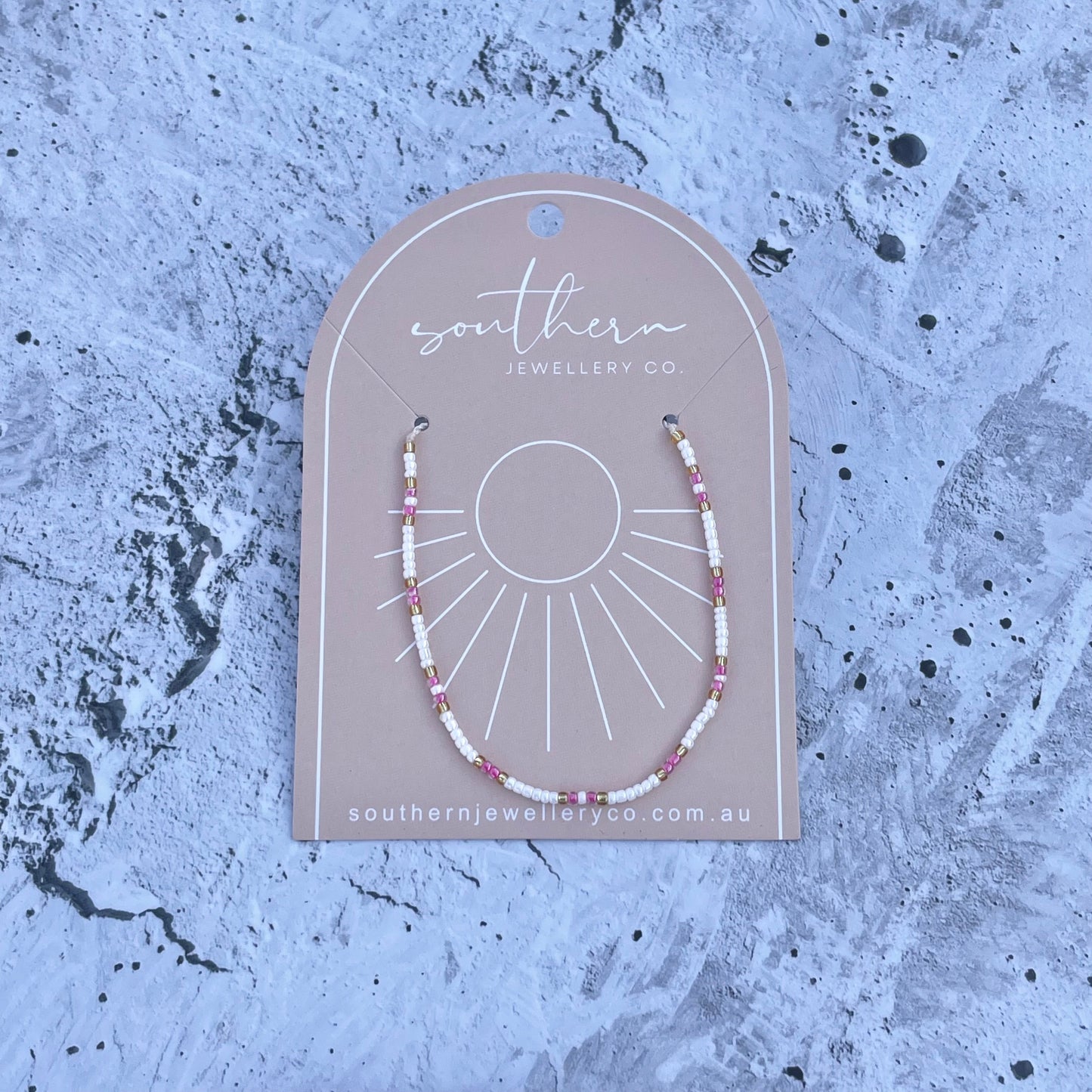 Pink Beaded Bracelet-Bracelet-Southern Jewewellery Co.-Southern Goods Co.