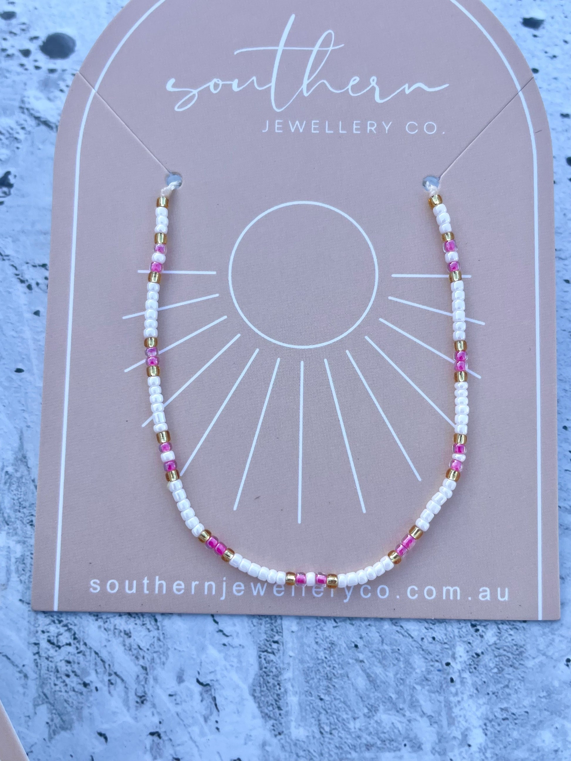 Pink Beaded Bracelet-Bracelet-Southern Jewewellery Co.-Southern Goods Co.