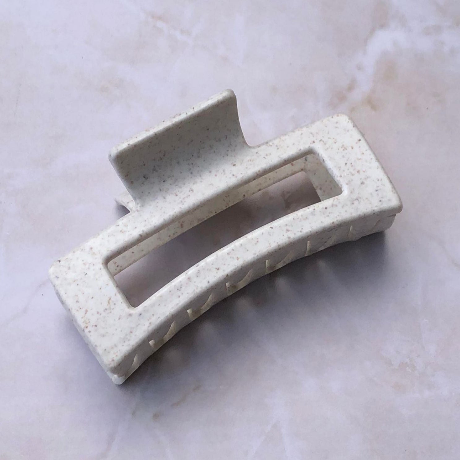 Rectangle Claw - White Speckle-Hair Claw-Southern Jewewellery Co.-Southern Goods Co.