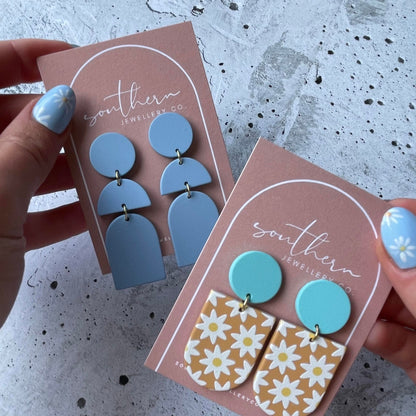 Retro Daisy Earrings-Earrings-Southern Jewewellery Co.-Southern Goods Co.