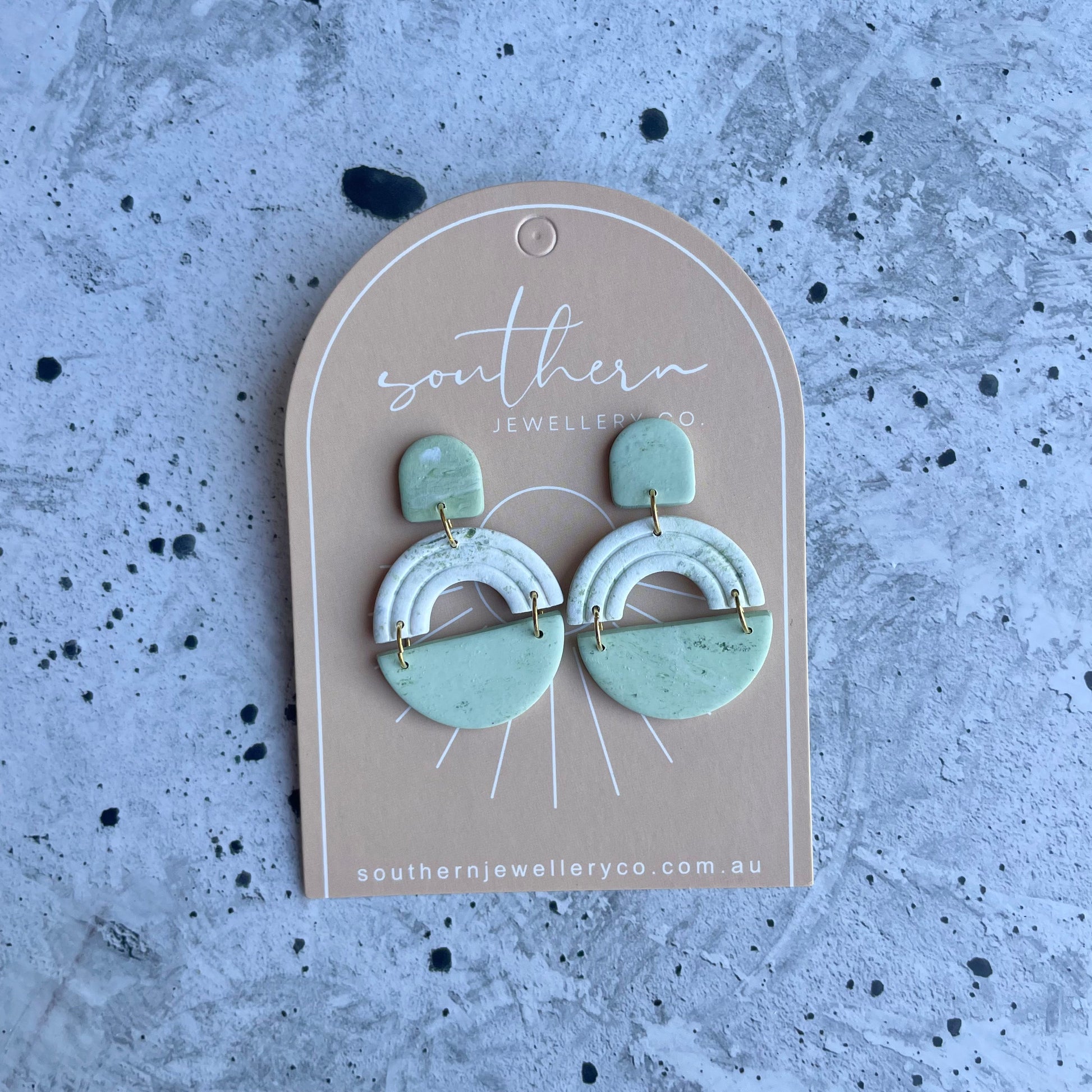 Sage Clay Earrings-Earrings-Southern Jewewellery Co.-Southern Goods Co.