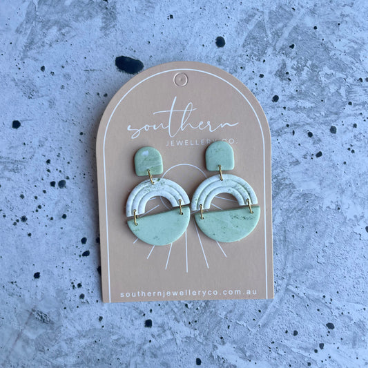 Sage Clay Earrings-Earrings-Southern Jewewellery Co.-Southern Goods Co.