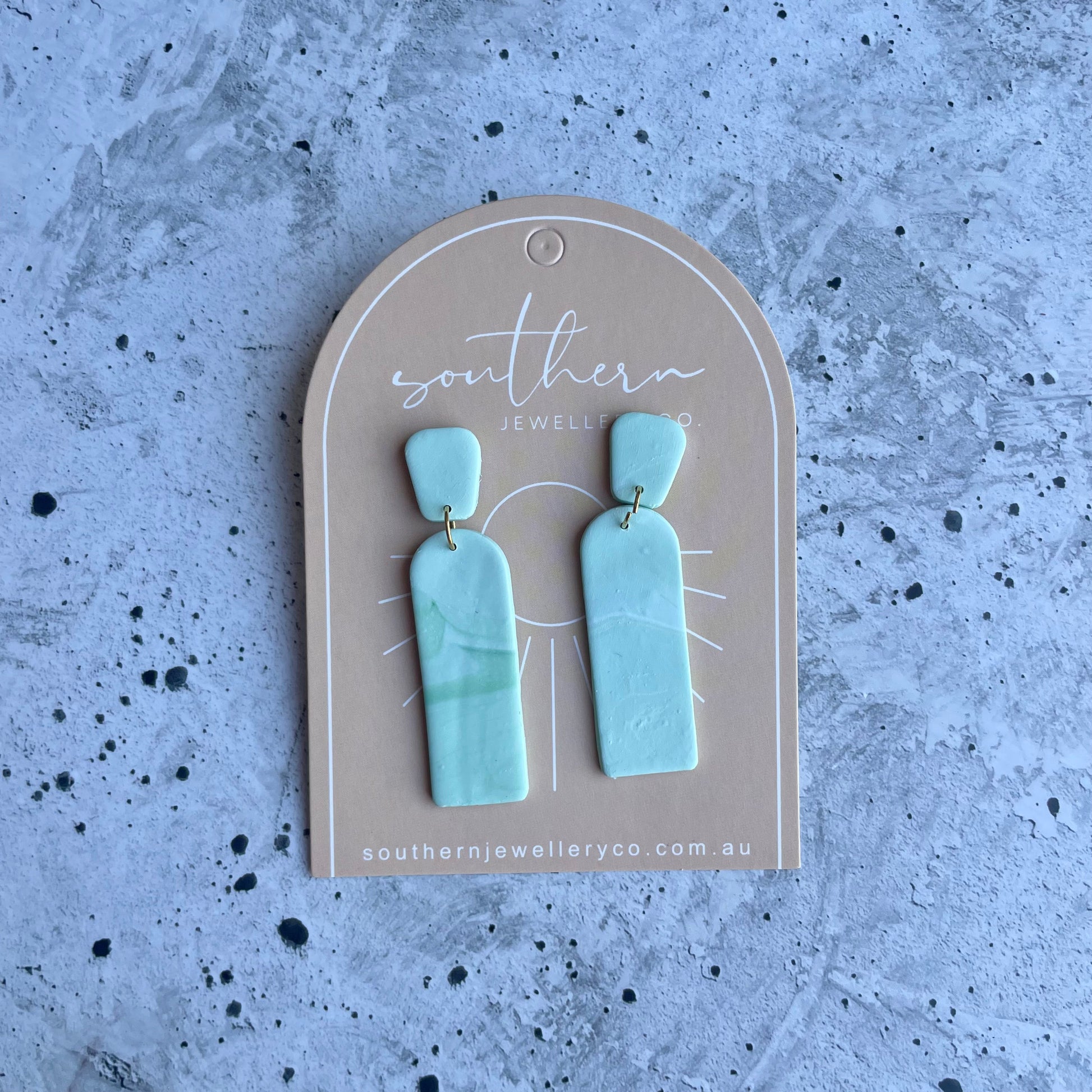 Sage Drop Earrings-Earrings-Southern Jewewellery Co.-Southern Goods Co.