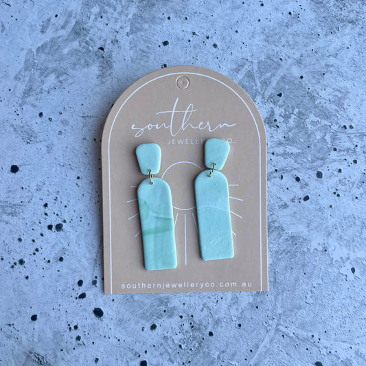 Sage Drop Earrings-Earrings-Southern Jewewellery Co.-Southern Goods Co.