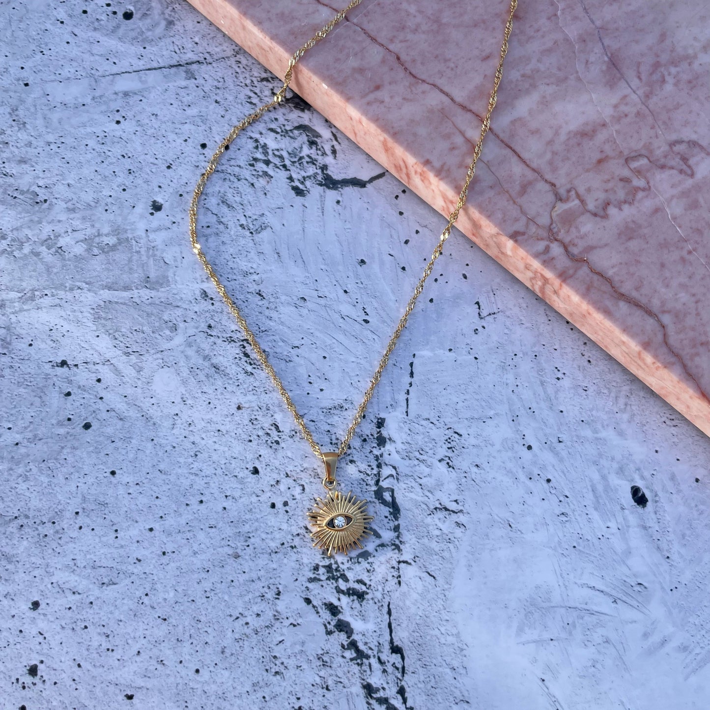 Solar Eye Necklace-Necklace-Southern Jewewellery Co.-Southern Goods Co.