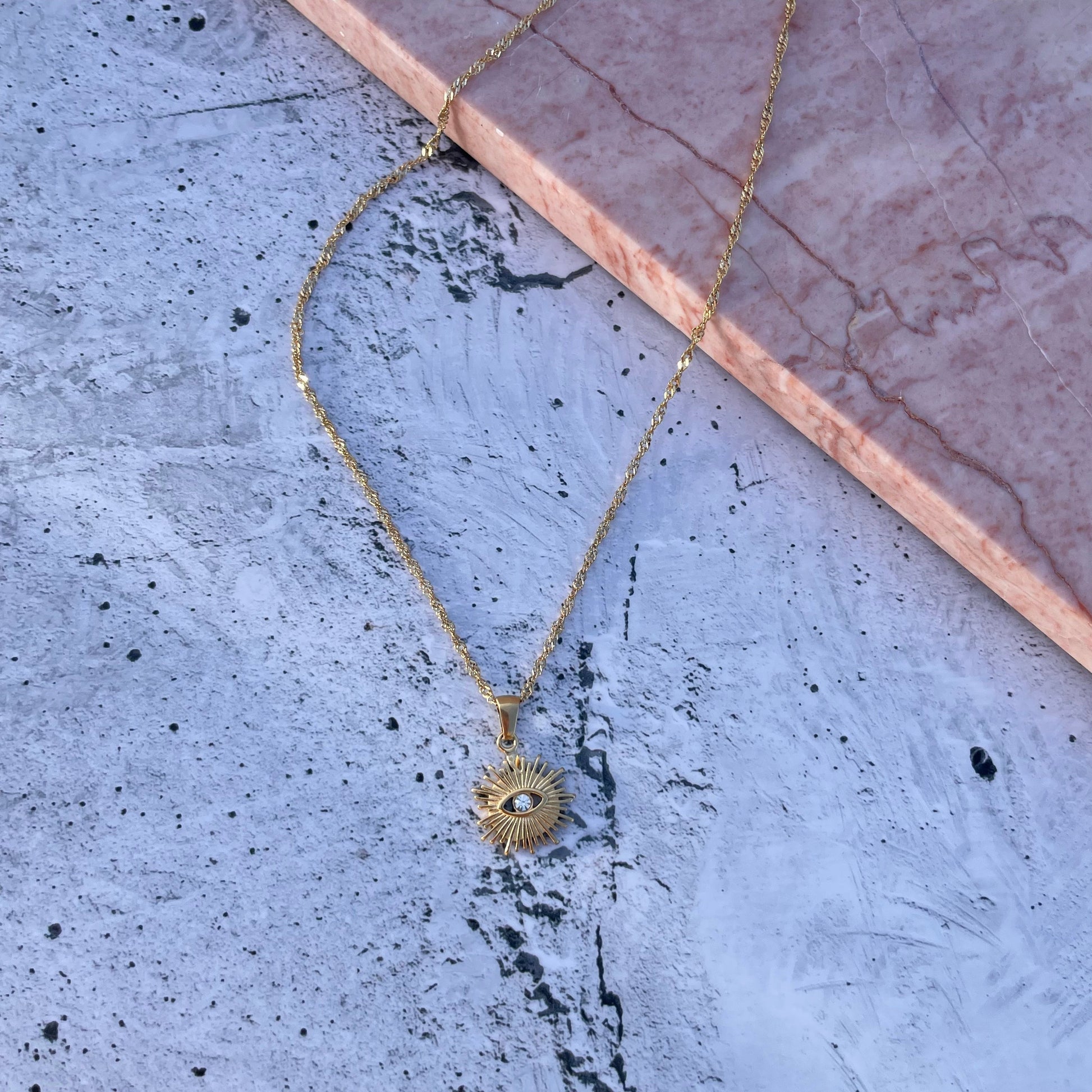 Solar Eye Necklace-Necklace-Southern Jewewellery Co.-Southern Goods Co.