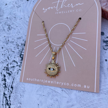 Solar Eye Necklace-Necklace-Southern Jewewellery Co.-Southern Goods Co.