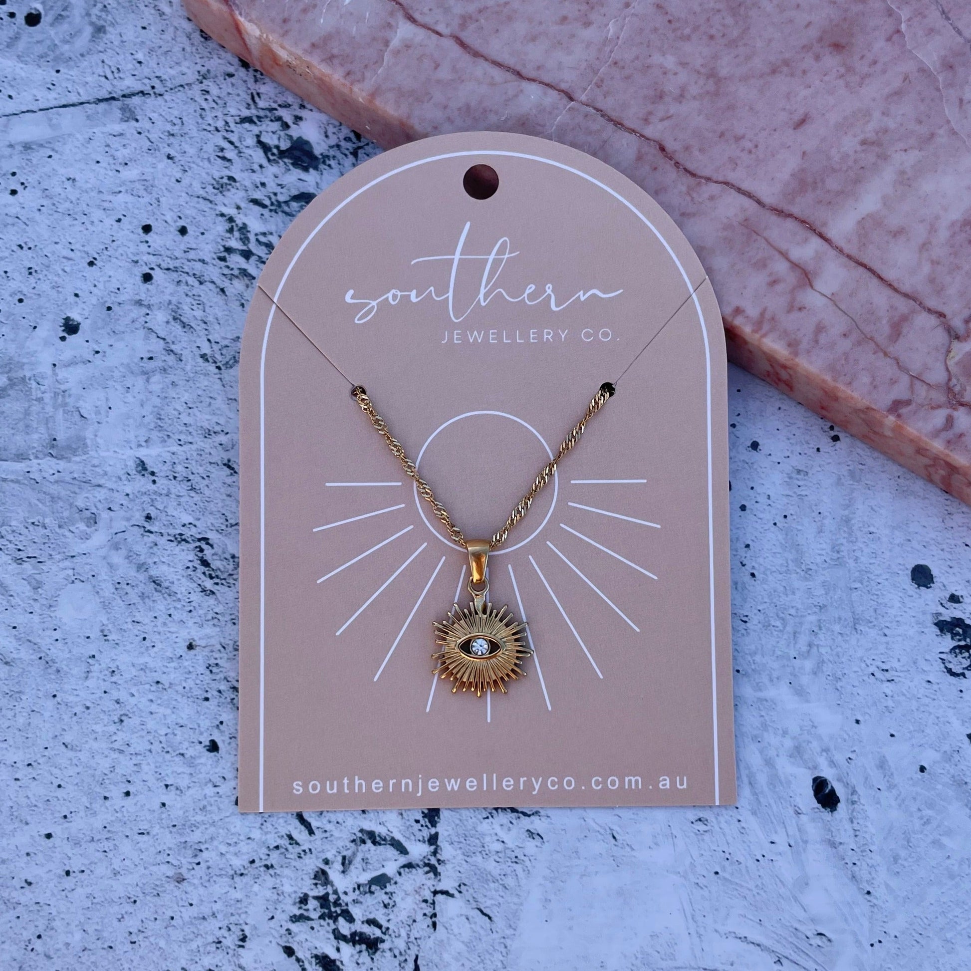 Solar Eye Necklace-Necklace-Southern Jewewellery Co.-Southern Goods Co.