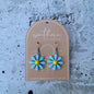 Vintage Blue Daisy Earrings-Earrings-Southern Jewewellery Co.-Southern Goods Co.