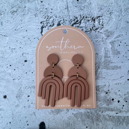 Winnie Chocolate Earrings-Earrings-Southern Jewewellery Co.-Southern Goods Co.