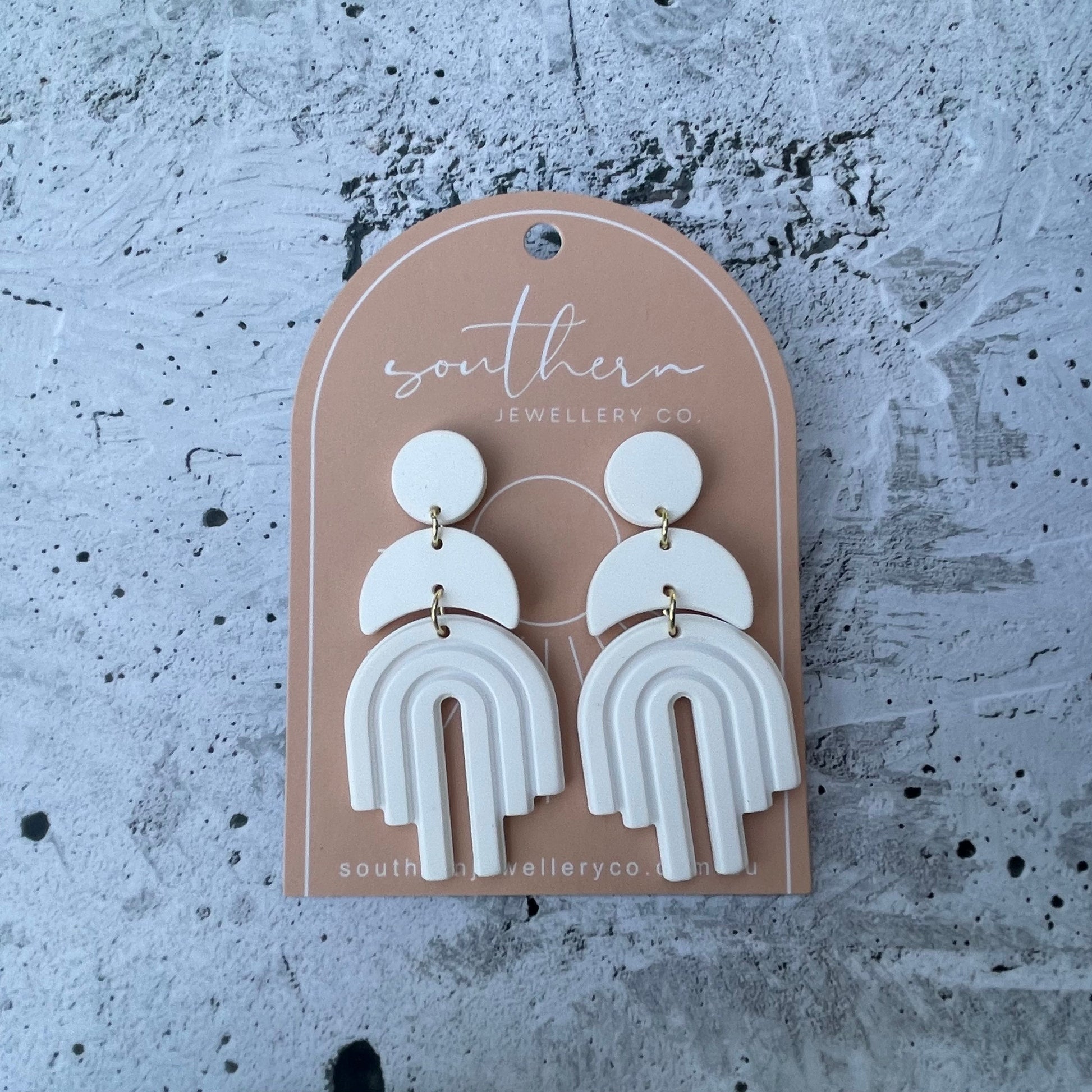 Winnie White Earrings-Earrings-Southern Jewewellery Co.-Southern Goods Co.