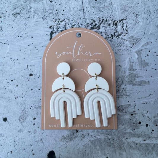 Winnie White Earrings-Earrings-Southern Jewewellery Co.-Southern Goods Co.