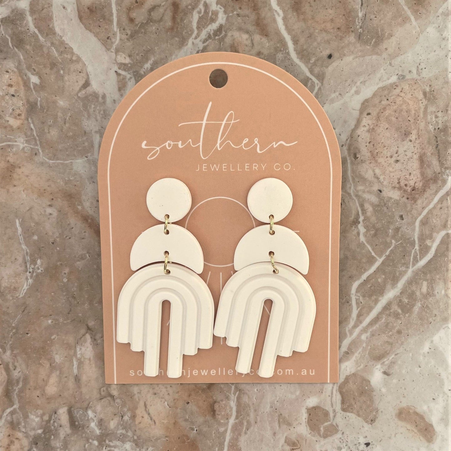 Winnie White Earrings-Earrings-Southern Jewewellery Co.-Southern Goods Co.