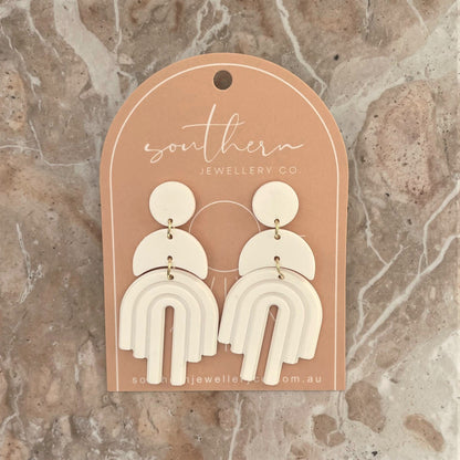 Winnie White Earrings-Earrings-Southern Jewewellery Co.-Southern Goods Co.