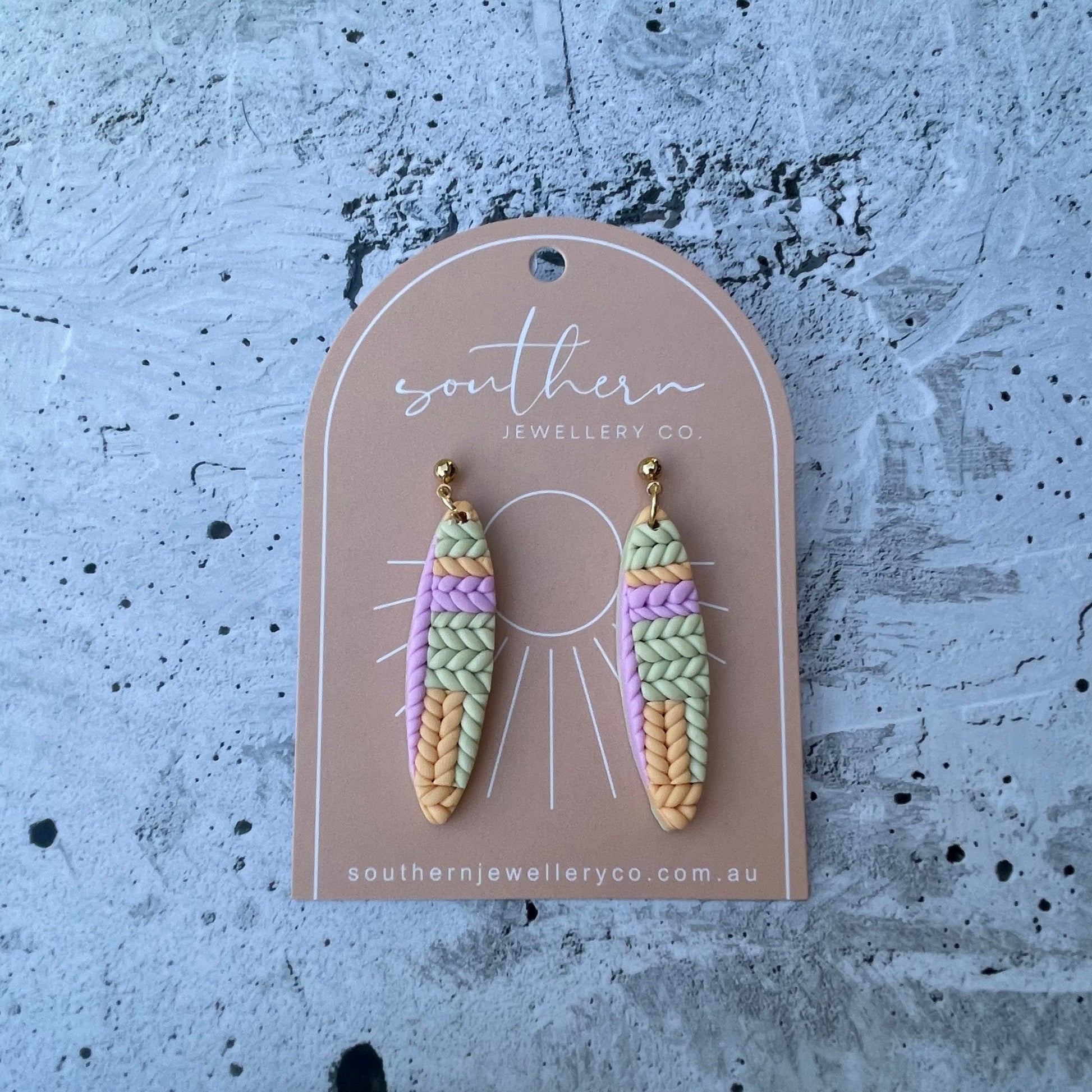 Woven Pastel Earrings-Earrings-Southern Jewewellery Co.-Southern Goods Co.