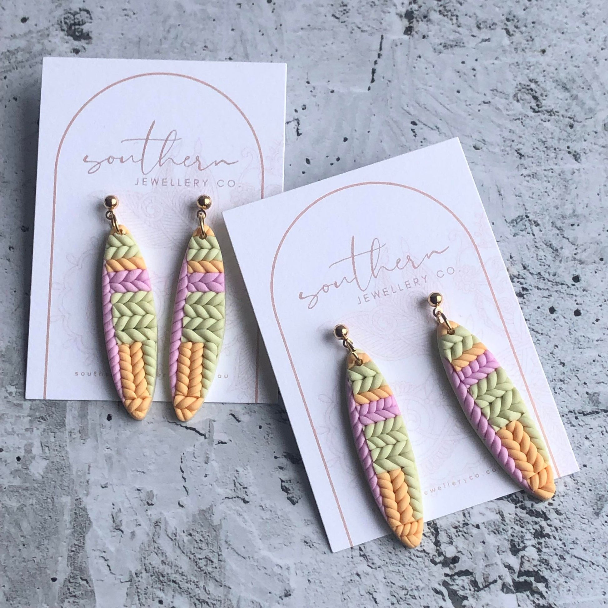 Woven Pastel Earrings-Earrings-Southern Jewewellery Co.-Southern Goods Co.