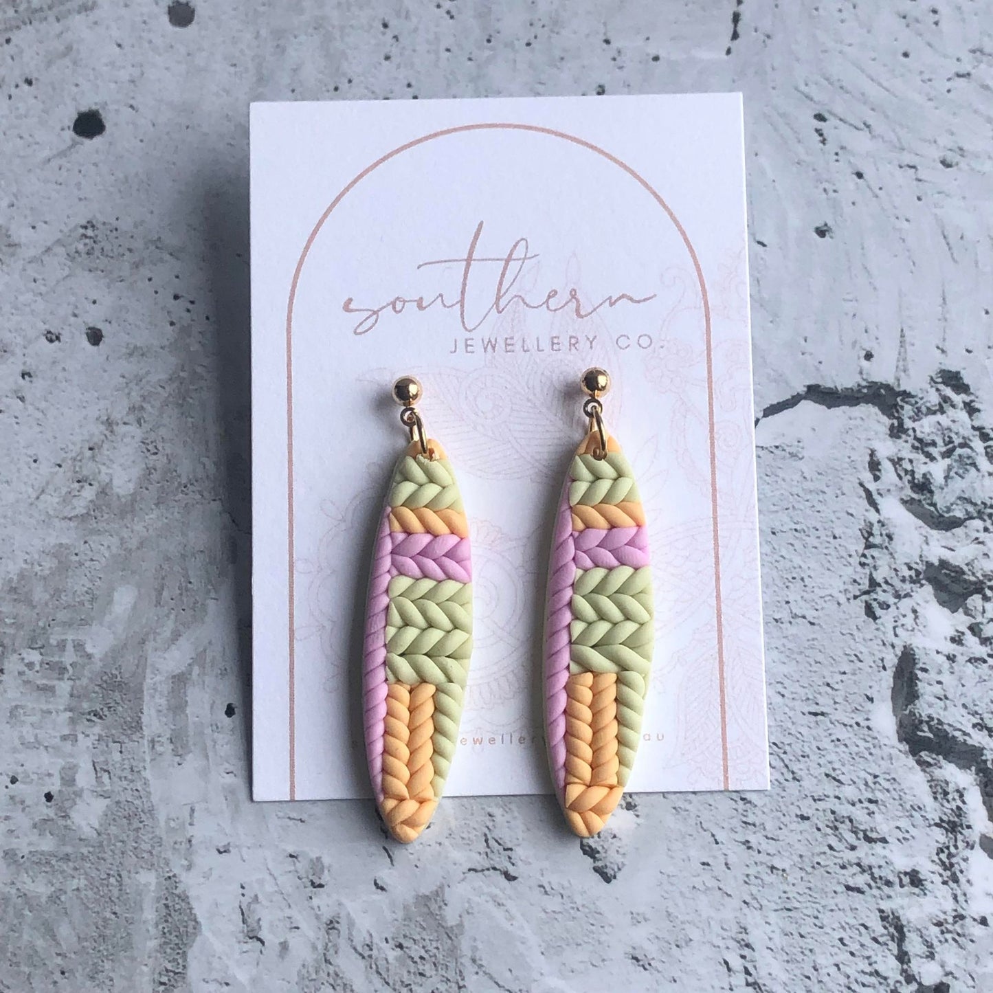 Woven Pastel Earrings-Earrings-Southern Jewewellery Co.-Southern Goods Co.